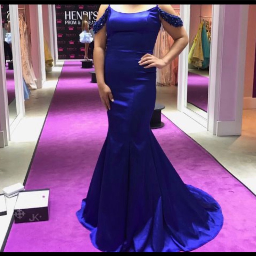 Royal Blue Sequins Long Prom Dress,Chic Royal Blue Evening Dress,Pageant Dress Y1833 main image 1